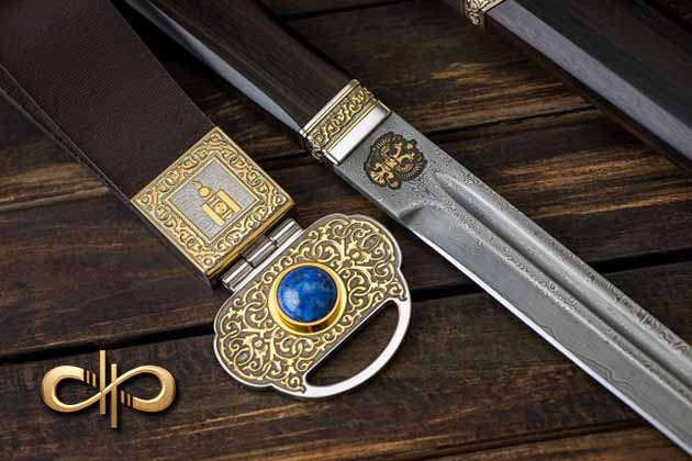 National Mongolian knife from Damascus Zladinox for Vladimir Putin