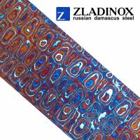 Zlati titanium damask billet ("drop" pattern, 100 layers)