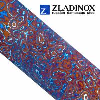 Zlati titanium damask billet ("wild" pattern, 100 layers)