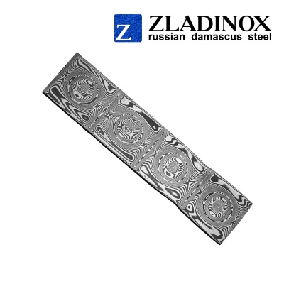 Damascus steel billet ZD-1407 ("small rose" pattern, 150 layers)