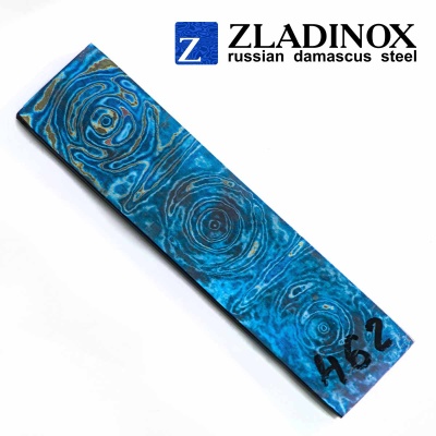Zlati titanium damask billet ("big rose" pattern, 100 layers)