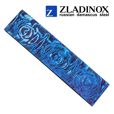 Zlati titanium damask billet ("big rose" pattern, 100 layers)