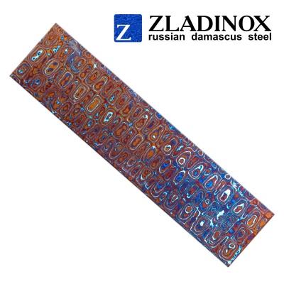 Zlati titanium damask billet ("drop" pattern, 100 layers)